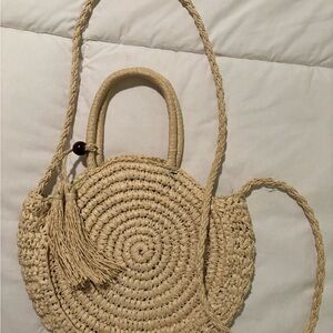 SOLID & STRIPED Beige Woven Crossbody Bag